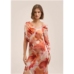 Vestido satinado estampado  -  Mujer | MANGO OUTLET España