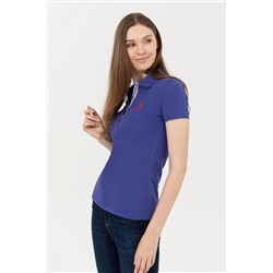 Kadın Mavi Basic Polo Yaka Tişört