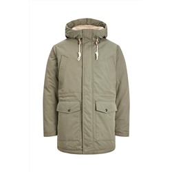 Parka con capucha Caqui