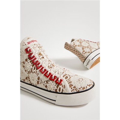 Sneakers altas encaje