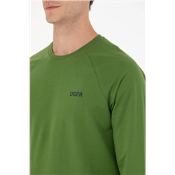 Erkek Yeşil Bisiklet Yaka Sweatshirt