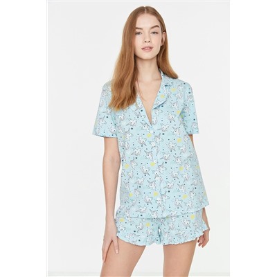TRENDYOLMİLLA Çok Renkli Comics Süprem Örme Pijama Takımı THMSS22PT0483
