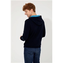Erkek Lacivert Kapüşonlu Sweatshirt