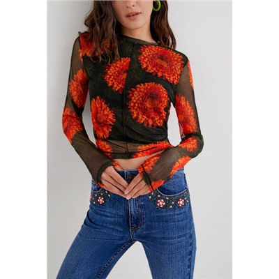 Camiseta tul floral