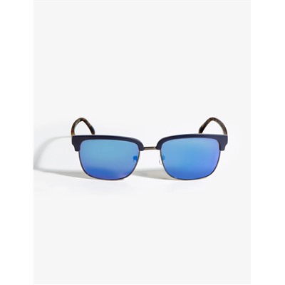 METAL RECTANGULAR TOP RIM AVIATOR SUNGLASSES