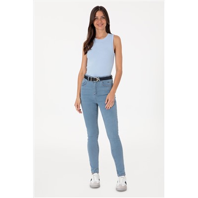 Kadın Açık Mavi Skinny High Waist Fit Pantolon