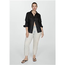 Jeans Blanca rectos crop