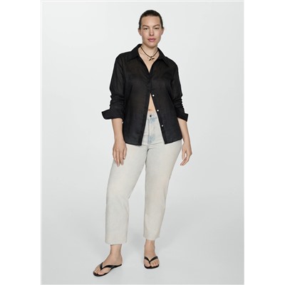 Jeans Blanca rectos crop