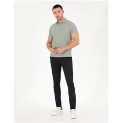 Siyah Slim Fit Kanvas Pantolon
