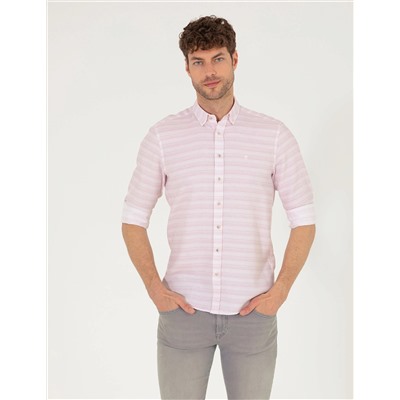 Gül Kurusu Slim Fit Uzun Kollu Gömlek