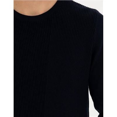 Lacivert Slim Fit Bisiklet Yaka Triko Kazak