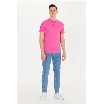 U.S. Polo Assn. Erkek Pembe Polo Yaka T-shirt Basic 50264891-VR049