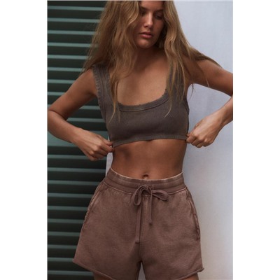 FEW ITEMS LEFT FADED-EFFECT PLUSH SHORTS
