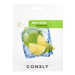 CONSLY Calamansi Anti-Acne Mask Pack Противовоспалительная тканевая маска с экстрактом каламанси 20мл