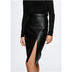Falda lápiz efecto piel -  Mujer | MANGO OUTLET Melilla