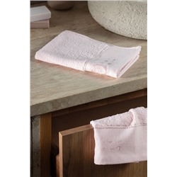 Gauthıer Nakışlı %100 Pamuk 2'li El Havlusu - Pudra - 30x45 cm
