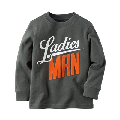 Long-Sleeve Ladies Man Graphic Tee