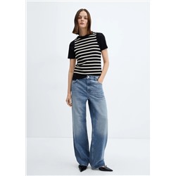 Jeans wideleg loose tiro medio