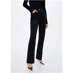 Pantalón flare micropana -  Mujer | MANGO OUTLET España