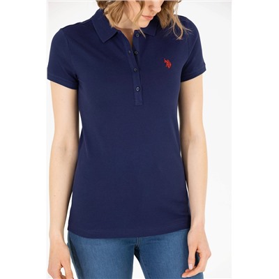 Kadın Lacivert Basic Polo Yaka Tişört