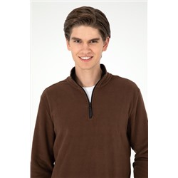 Erkek Kahverengi Basic Sweatshirt