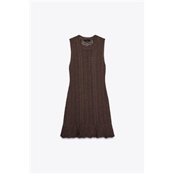 CROCHET KNIT MINI DRESS