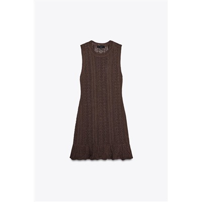 CROCHET KNIT MINI DRESS