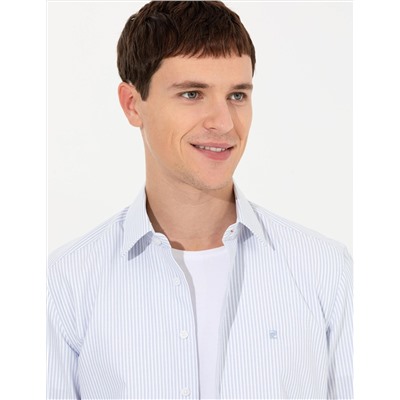 Açık Mavi Slim Fit Uzun Kollu Gömlek