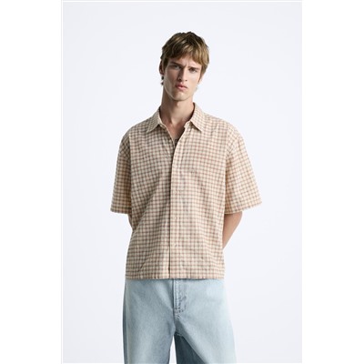 CAMISA CROPPED FIT CUADROS