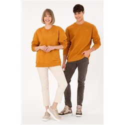 Erkek Hardal Basic Sweatshirt