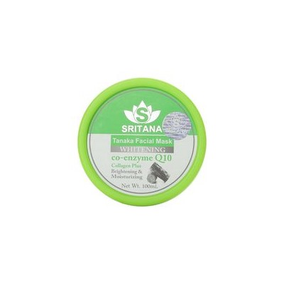Маска для лица с танакой, коллагеном и Q10 осветляющая Sritana 100 мл / Sritana tanaka whitening facial mask Q10 collagen plus 100 ml