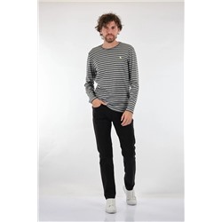 U.S. Polo Assn. Polo Bisiklet Yaka Çizgili Uzun Kollu Gri Erkek T-shirt Bk-327002 BK-327002