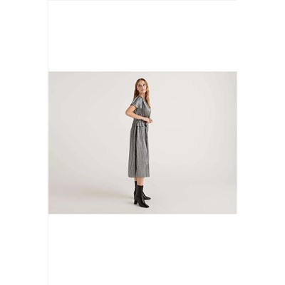 United Colors of Benetton V Yaka Metalik Midi Elbise 122A4LQFDV02Q-903