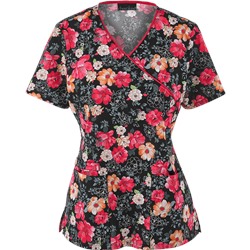Cherokee Scrubs Fleur-ever Yours Print Top