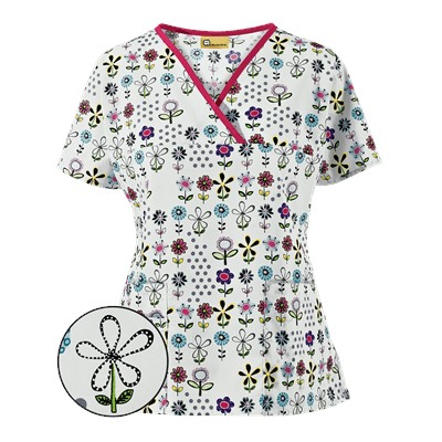 WonderWink Scrubs ORIGINS Pick Me Pick Me Print Top