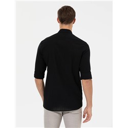 Siyah Slim Fit Uzun Kollu Gömlek