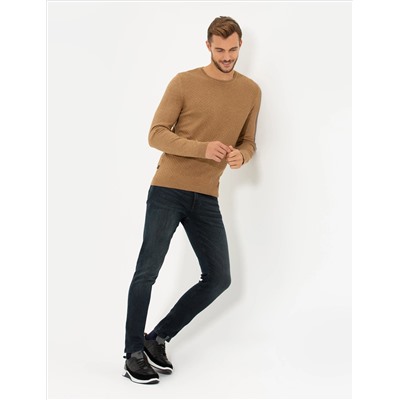 Camel Melanj Slim Fit Bisiklet Yaka Triko Kazak