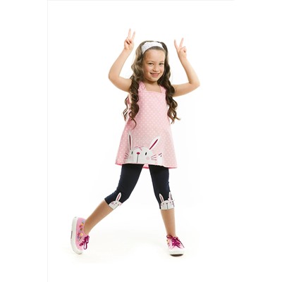 Denokids Hello Tavşan Pembe Tunik Takım CFF-19Y1-155
