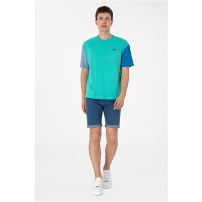 Erkek Comfort Fit Bisiklet Yaka Mint Tişört
