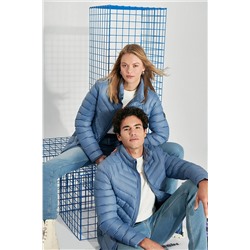 Avva Erkek Açık Mavi Su Itici Rüzgar Geçirmez Kaz Tüyü Comfort Fit Rahat Kesim Şişme Mont B006020
