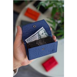 Garbalia, Lucas Hakiki Deri Akordiyon Model Bol Gözlü Lacivert Unisex Kartlık
