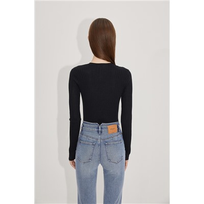 Top de lana Negro