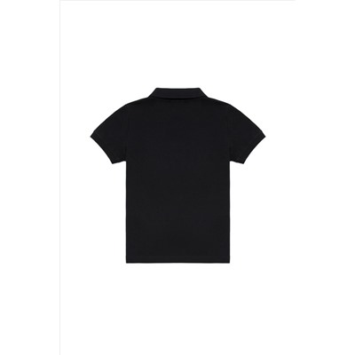 Erkek Çocuk Siyah Basic Polo Yaka Tişört