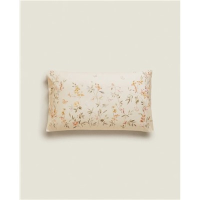 FLOWER AND BUTTERFLY PRINT PILLOWCASE