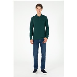Erkek Koyu Yeşil Basic Sweatshirt