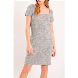 Vestido recto Gris jaspeado
