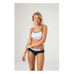 U.S. Polo Assn. Kadın, Lisanslı, Uspa, Beyaz Puanlı, Büstiyer Slip Takım 252-Perita