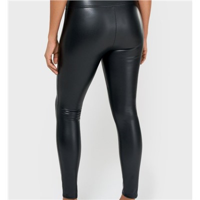 HIGH RISE FAUX LEATHER PULL ON LEGGING