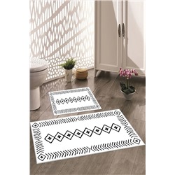 Thalia Home Kaymaz Taban Yıkanabilir 2 Li 60x100 - 50x60 Banyo Halısı Paspas Klozet Takımı Th00İSKANDİNAV