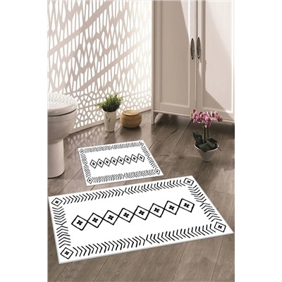 Thalia Home Kaymaz Taban Yıkanabilir 2 Li 60x100 - 50x60 Banyo Halısı Paspas Klozet Takımı Th00İSKANDİNAV